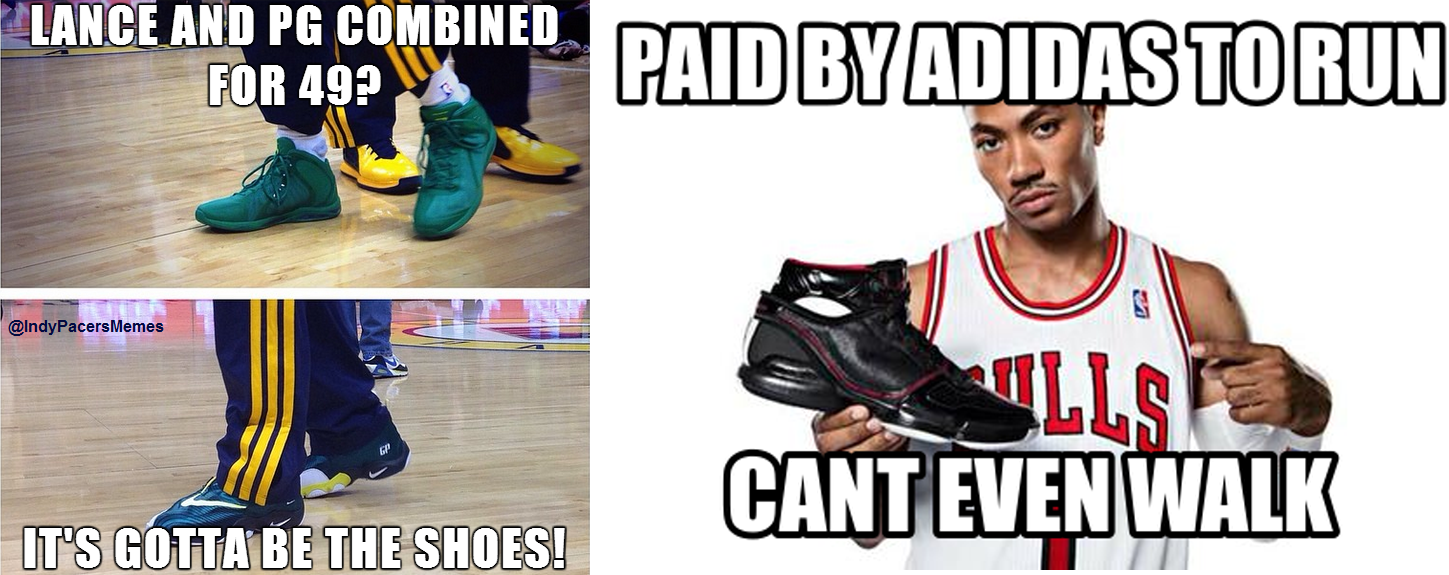NBA Meme Team on X Nike vs Adidas via IndyPacersMemes http t blw6ya1kZ3 X