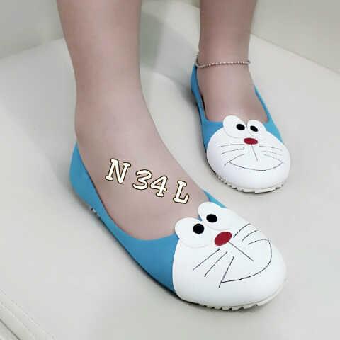 flat doraemon 70rb  bahan kulit sintetis ready size 36-40