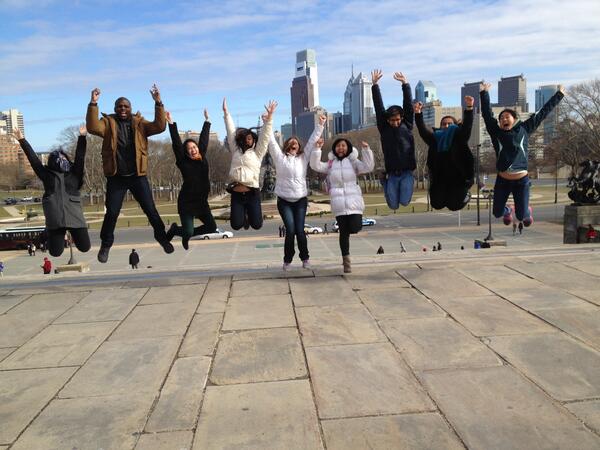 BreakoutPhilly's tweet photo. JUMP for #BreakoutPhilly! 
#breakout2014 @pace_princeton http://t.co/DlyCzG8Ttr