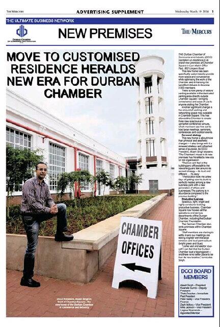 MercNetworkKZN's tweet photo. Congratulations to @DurbanChamber on their brand new premises. * Lookout for a four page supplement in Network today. http://t.co/zgXpAJeuxv