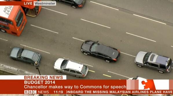CountOnCrunch's tweet image. #Budget2014 latest - @George_Osborne not immune to London traffic.