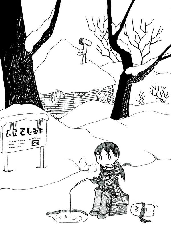 凍った湖上の釣りって1度体験したい気がする 