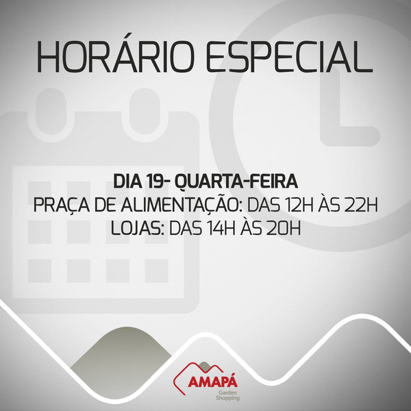 Nosso horário no feriado de hoje!