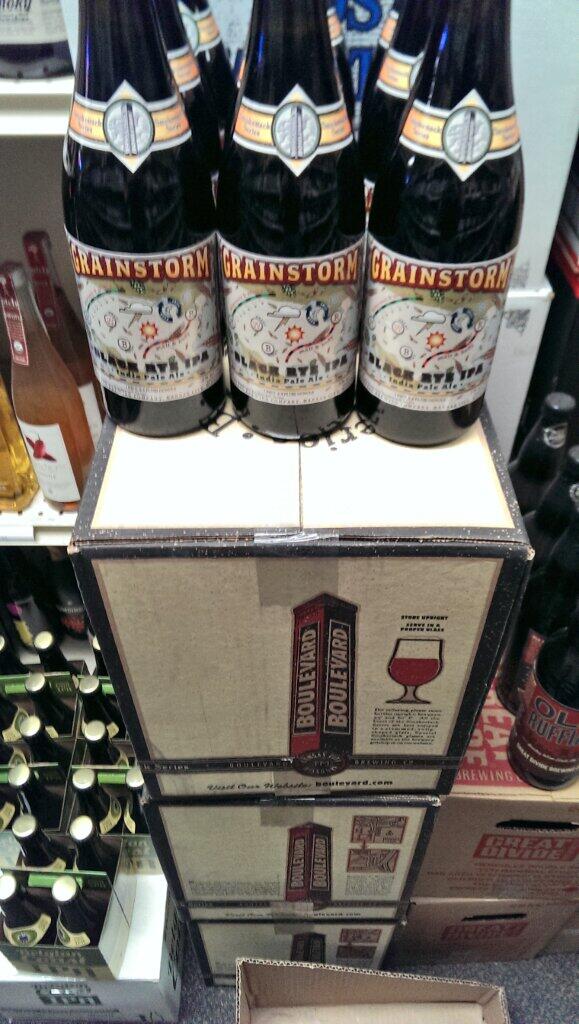 flemingplace's tweet photo. @Boulevard_Beer  grainstorm black rye ipa just arrived! http://t.co/ru1ChqH1xg