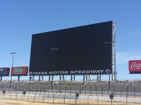 PanasonicNA's tweet image. Today&apos;s the day! Panasonic has completed the largest HD video board ever made at @TXMotorSpeedway! #LikeaHoss