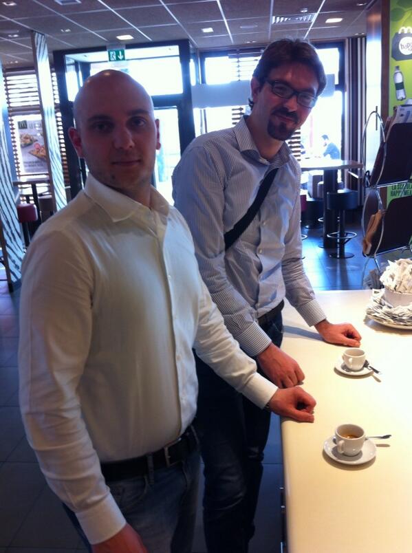 JCubeSrl's tweet photo. Caffè a #Parma prima di incontro #partnership tra @labme_it e player sicurezza sul lavoro @Scipione86 @markocont http://t.co/c9xMrlZoAF