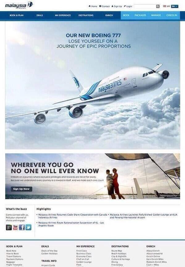 adsoftheworld's tweet photo. Old Malaysian Airlines communication. Real? http://t.co/g2DN8p6iwi