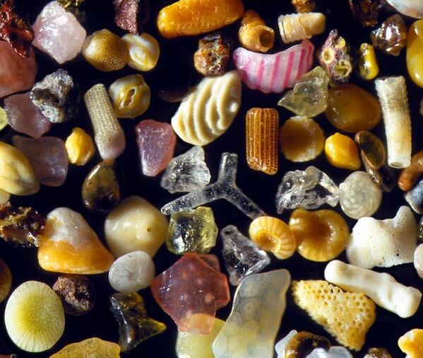 This is what sand looks like under a microscope.