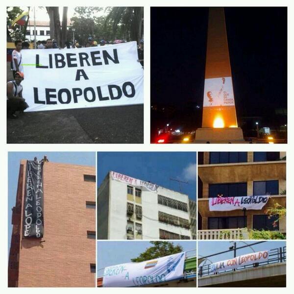 enmanuel15g's tweet image. #1000RT @RevloyReiyel Grandes afiches en todas partes, con la frase "liberen a Leopoldo" #19MVzlaTrancaAlTirano