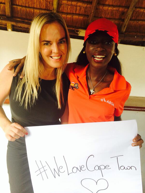 BronwenBlunden's tweet image. Girl Power with @HlubiMboya as we send love to #TeamAbsa @Absa @AbsaCapeEpic &amp;amp; @welovect #welovecapetown #ilovemyjob