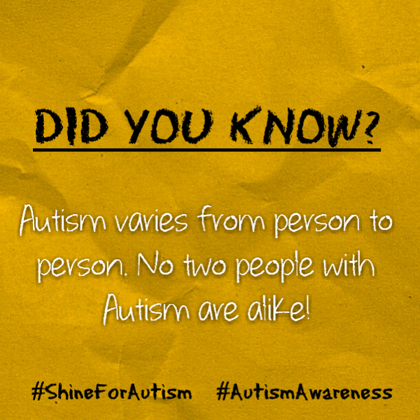 simplyundrea's tweet photo. Time for yet another Autism Fact! Did you know? #ShineForAutism #AutismAwareness http://t.co/L7gYOmnOk4