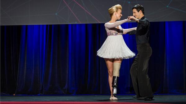 Boston bombing survivor dances on stage for first time since losing part of her leg on.mash.to/1gcevLp #TED2014