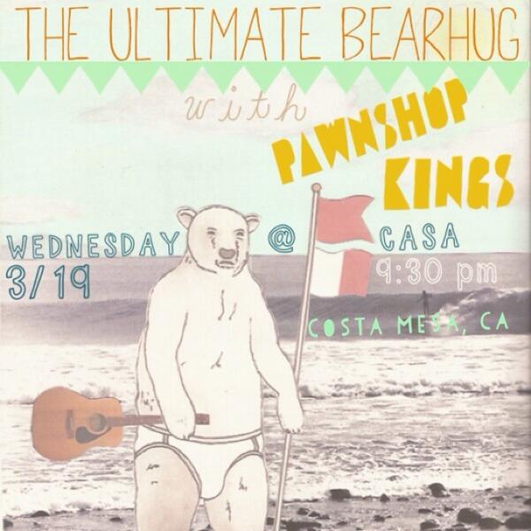 PawnShopkings's tweet photo. Playing tonight at Casa Bar in Costa Mesa CA 9:30pm w @ultimatebearhug http://t.co/VlAaRk6noR