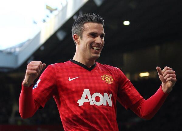Nowfootball's tweet photo. Robin van Persie is the first Manchester United player to score a hat-trick in the knock-out phase of the CL. http://t.co/CATCtBsKWu