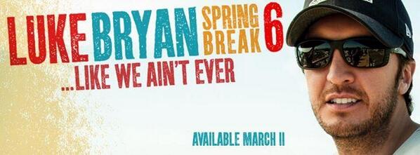 CodyAlan's tweet photo. Congrats @LukeBryanOnline on another No. 1! #SpringBreak6 sold a whopping 75,000 copies in ONE WEEK! http://t.co/5tsVKBlNjr