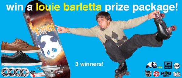 What?! @LouieBarletta #giveaway? Yup. Follow the link-> bit.ly/enjoi-barletta… to try your luck! 3 winners by 4.14.14