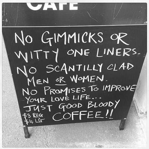 crcafeperth's tweet image. That's right folks! Just good bloody coffee! #thursday #coffee #getyours