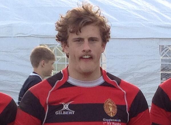 1st team captain George Hedgely seems to have a problem with his mouth following a hard day at Stonyhurst sevens!