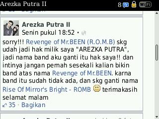 True topic :) so.. ROMB only one! That is Rise Of Miror's Bright! Revenge Of Mr.Been was die guys :)