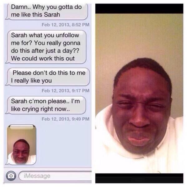 TrapHouseMario's tweet photo. LMAO NIGGA SENT HER A PIC OF HIM CRYING http://t.co/xHyWpq1Ae0