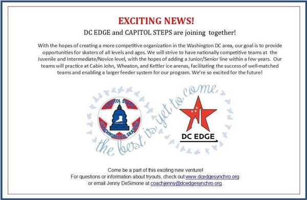 Exciting news for DC area synchro!!! ❤️💙❤️