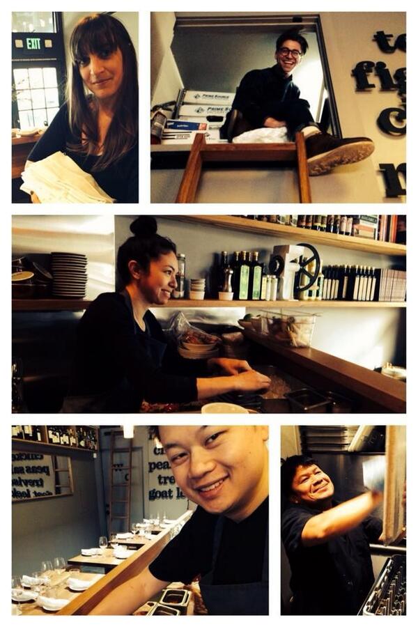 mktseattle's tweet photo. The fam getting ready for service! Come see our smiling faces! Reservations: 2068121580 &amp; on @OpenTable @ESRseattle http://t.co/UDOhGcQt0Y