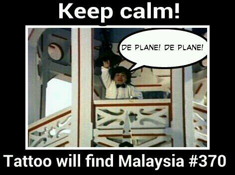 markofhalloween's tweet photo. #370 #malaysian flight tattoo is on the job #CNN http://t.co/6ADc6G4j0b