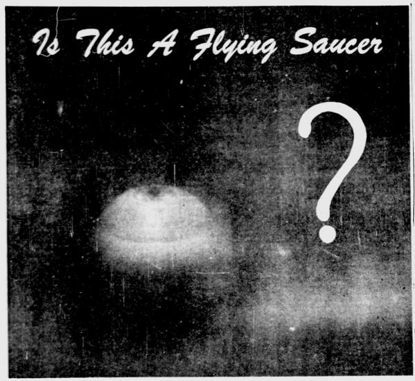 1950 New Jersey, Wildwood: on January 9, Ethel Evans takes a picture of a 'flying saucer' coming in from the sea.