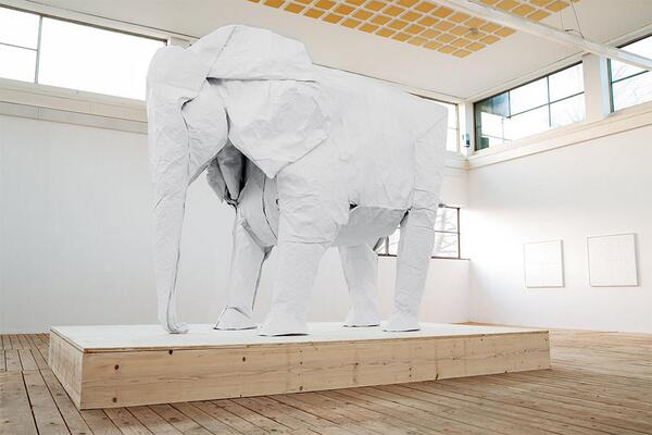 Origami artist Sipho Mabona has successfully folded a life-size elephant from a single sheet of paper