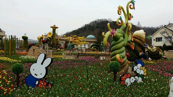 봄이면 튤립, 튤립하면 에버랜드.. 에버랜드 튤립축제가 드뎌 낼 오픈합니다. 튤립꽃밭의 귀여운 미피.. 보러 오실거죠?