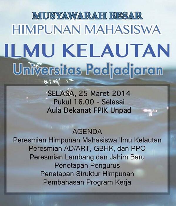 Alhamdulillah. MUBES HIMPUNAN MAHASISWA ILMU KELAUTAN perdana! Mohon luangkan waktunya ya akang teteh <a href="/ikaiklunpad/">IKA Kelautan UNPAD</a>