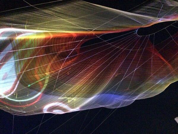 Beautiful net sculpture spanning 745 ft by Janet Echelman of Boston.