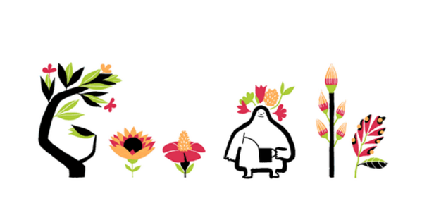 #Google #doodle per l'equinozio di primavera 
#Feedingtheplanet #Expo2015