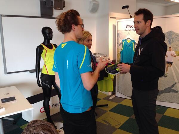 DecathlonUK's tweet photo. The @Kalenji press event has begun, with the journalists getting the opportunity to discover the #kalenji2014 range. http://t.co/3BM6K6PMI8