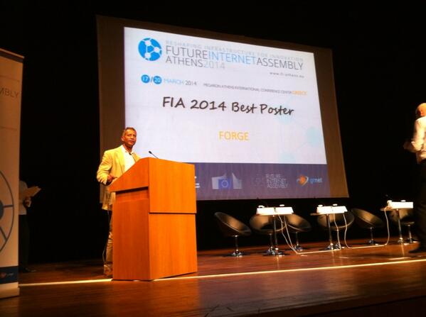 ICT_FORGE's tweet photo. FORGE receives the BEST poster award!!! Great News! #FIA_Athens #ICT_FIRE http://t.co/6Uq1cZFNG0