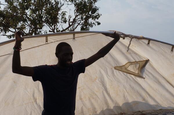 FACEOFNAIVASHA's tweet photo. Bosco Yanta @OsodoDaisy setting up tents with the kids at the thika rescue centre.Amazing work. http://t.co/gGXhcYOEMk