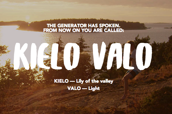 HelloMokio's tweet photo. Find your Finnish name - cute little Finngenerator from the Visit Finland people http://t.co/SXxtqbVJgd http://t.co/pqfSY7uYzd