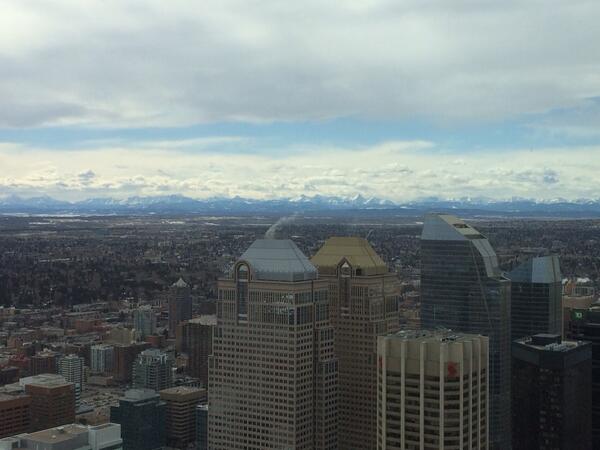 gardnercm's tweet photo. Stunning panoramic view from the Bow building in Calgary. http://t.co/ynqF3sLrij