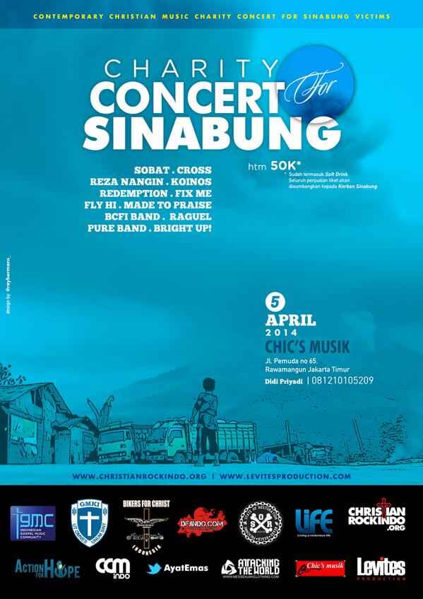 Charity 4 Sinabung <a href="/Sobatofficial/">Sobat</a> <a href="/puresite/">PURE Band</a> @BrightUpBAND <a href="/cross_indonesia/">CROSS</a> @flyhirocks @RaguellewiS <a href="/band_redemption/">REDEMPTION</a>