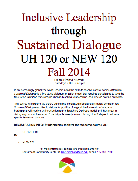 Crossroads_UA's tweet photo. Want to be a help make UA a more welcoming &amp; inclusive campus? Get started by participating in an SD group this fall! http://t.co/yf3NDX6Yhk