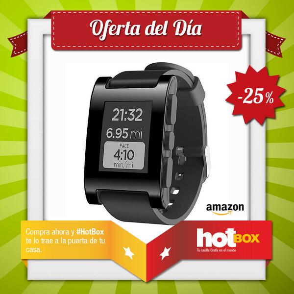 hotbox_cl's tweet photo. Sólo por hoy #Amazon te da un 25% de dcto en la compra de #PebbleSmartwatch http://t.co/GOiwwNh56o http://t.co/ICWxTshTuB