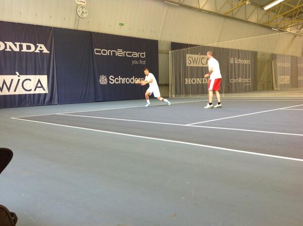 HGSuperMovers's tweet image. On-court now with Davis cup player.