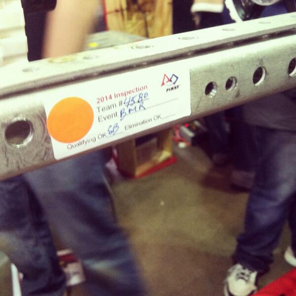bendavisrobots's tweet image. Passed inspection! #bmr #4580