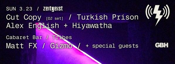 tribes_ny's tweet image. 3/23 @VerbotenNewYork - @cutcopy in the Control Room, Tribes NY in the Cabaret Room