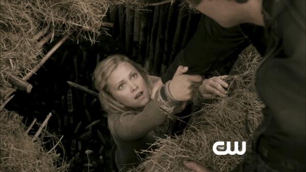 cwthe100's tweet photo. What is out there? Find out on an all new episode of #‎The100 Wednesday at 9/8c! http://t.co/HNLN11Irsa http://t.co/QRVeL7dIUi
