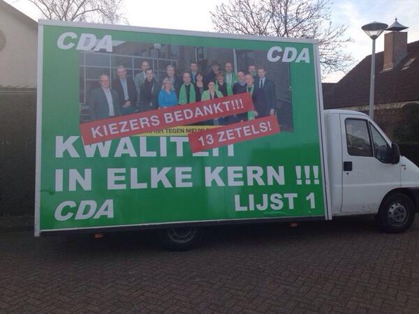 CDAoverbetuwe's tweet photo. Kiezers heel erg bedankt voor uw steun. 13 zetels. Niet te bevatten. Wij gaan hard aan het werk. @CDAcampagne2014 http://t.co/quA8ihBlMH
