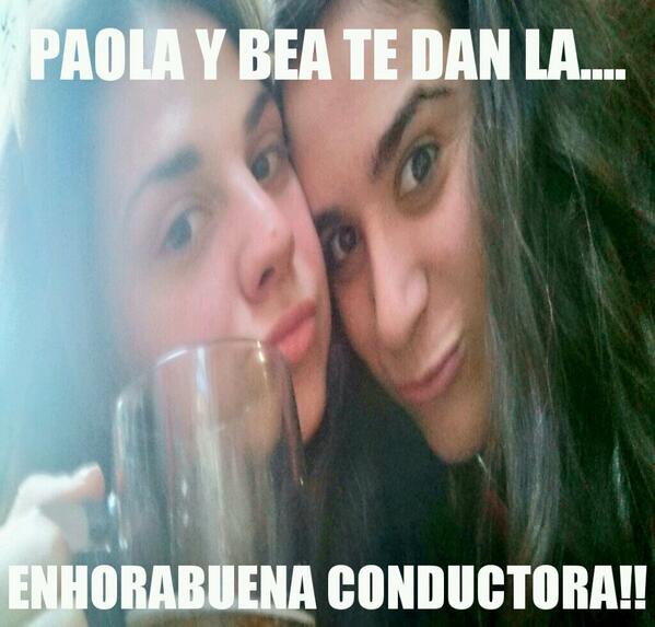 beuxi_13's tweet photo. Te damos la enhorabuena señorita conductora @Paocriseste y yo ;)) ajia ajia ajia jjajajja @MariaLainez4 http://t.co/YwsFWSC4wS