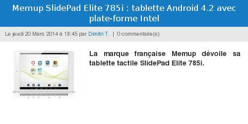 RouteurNews's tweet image. #MemupSlidePad #Elite 785i : #tabletteAndroid 4.2 avec #plate-formeIntel  routeurnews.com/cbE