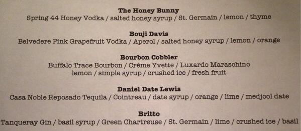 DougBrickel's tweet photo. Spring cocktails are in at @marblesteakny - featuring honey, thyme, violet, basil and fresh squeezed citrus! http://t.co/xmbm2kQc2n