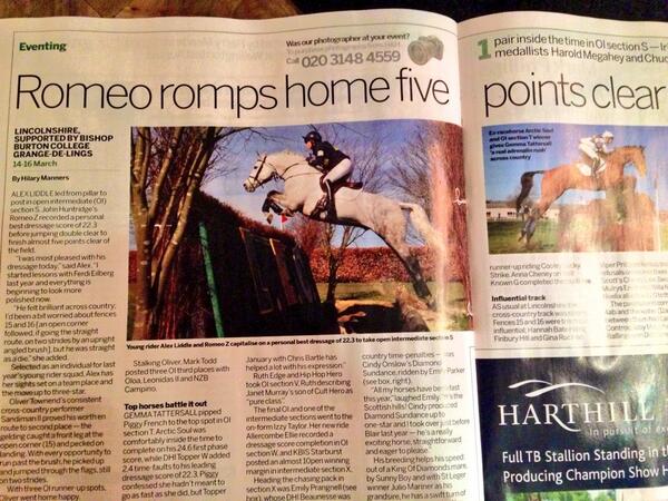 Thanks <a href="/horseandhound/">Horse & Hound</a> for an awesome headline! #legend #romps